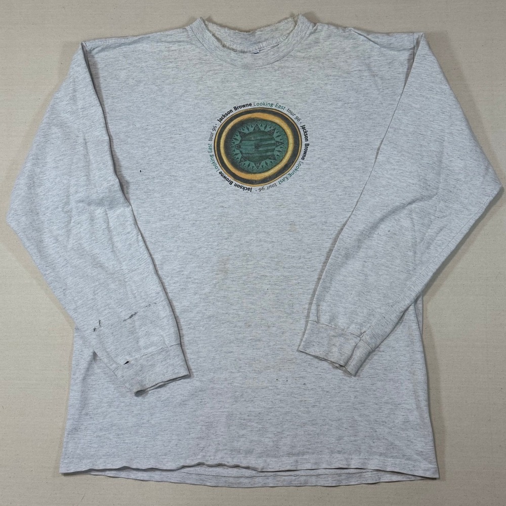 Vintage Jackson Browne Looking East Tour 96 Long Sleeve T-Shirt XL All Sport USA